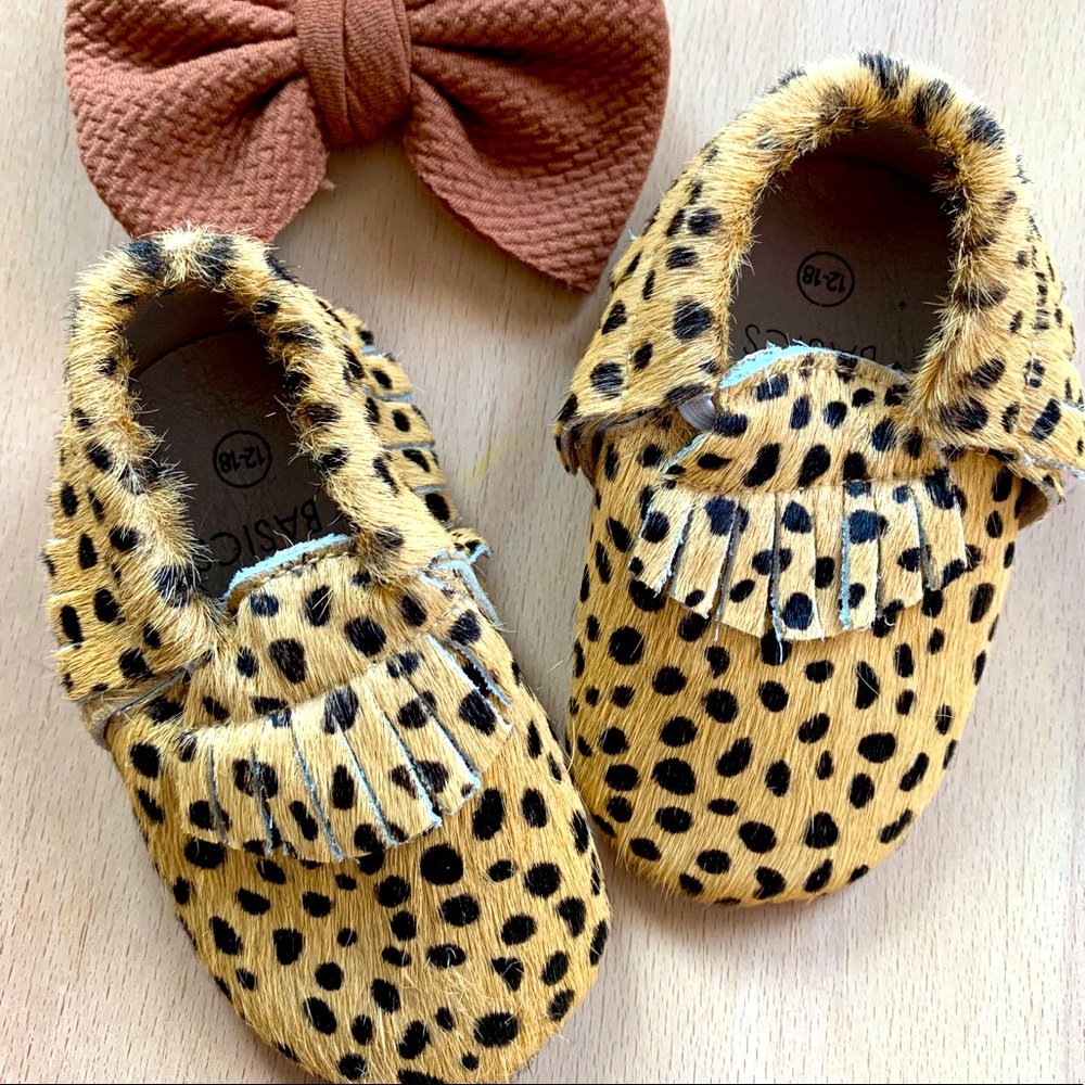 Leather Baby/Toddler Slipper Cheetah Print
